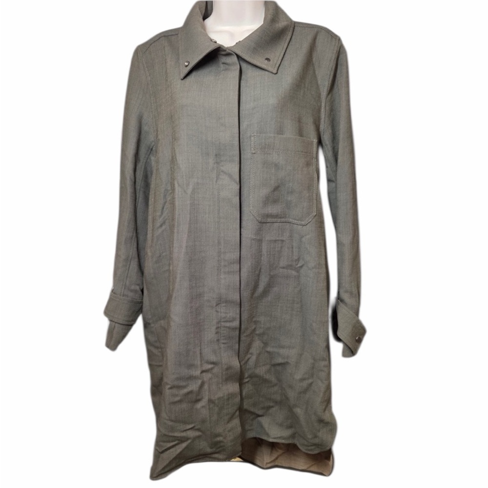 NWT COS Oversized Wool Blend Shirt Dress Green Women’s 6 6364 - Picture 3 of 10